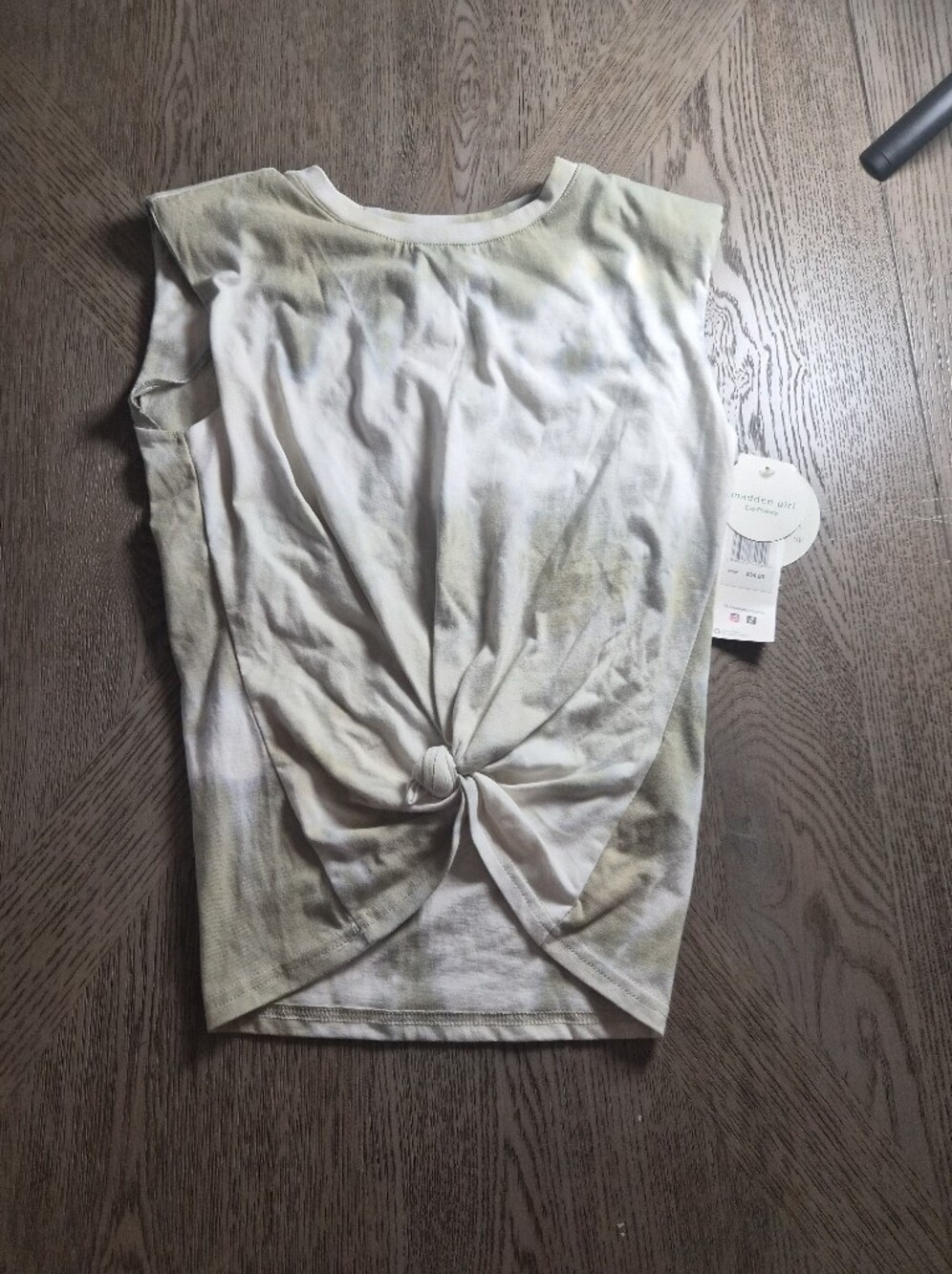 Madden Girl Twist-Front Tank Top in Light Cream